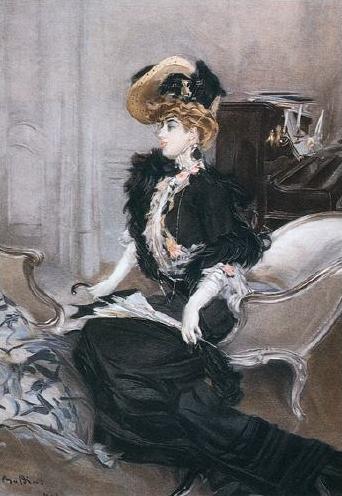 Ritratto di signora con ombrellino bianco - Giovanni Boldini