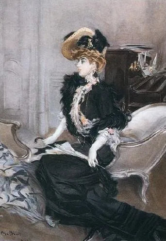 Ritratto di signora con ombrellino bianco - Giovanni Boldini