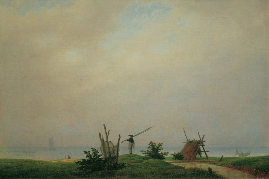 Rivage avec pêcheur - Caspar David Friedrich