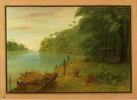 Rive de l'Essequibo - George Catlin image 1 reproduction de peinture à l’huile