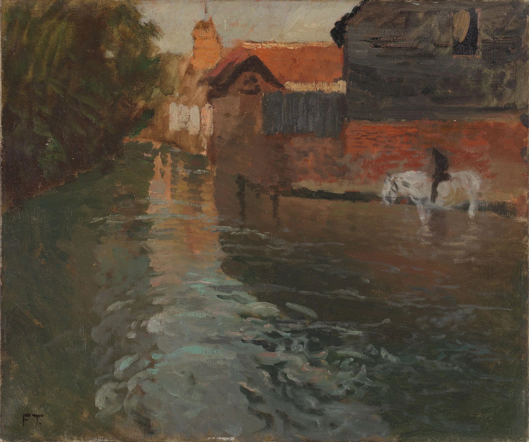 Rivière du nord de la France - Frits Thaulow image 1 reproduction de peinture à l’huile