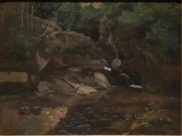 Rochers au bord d'un ruisseau, Civita Castellana - Jean-Baptiste Camille Corot