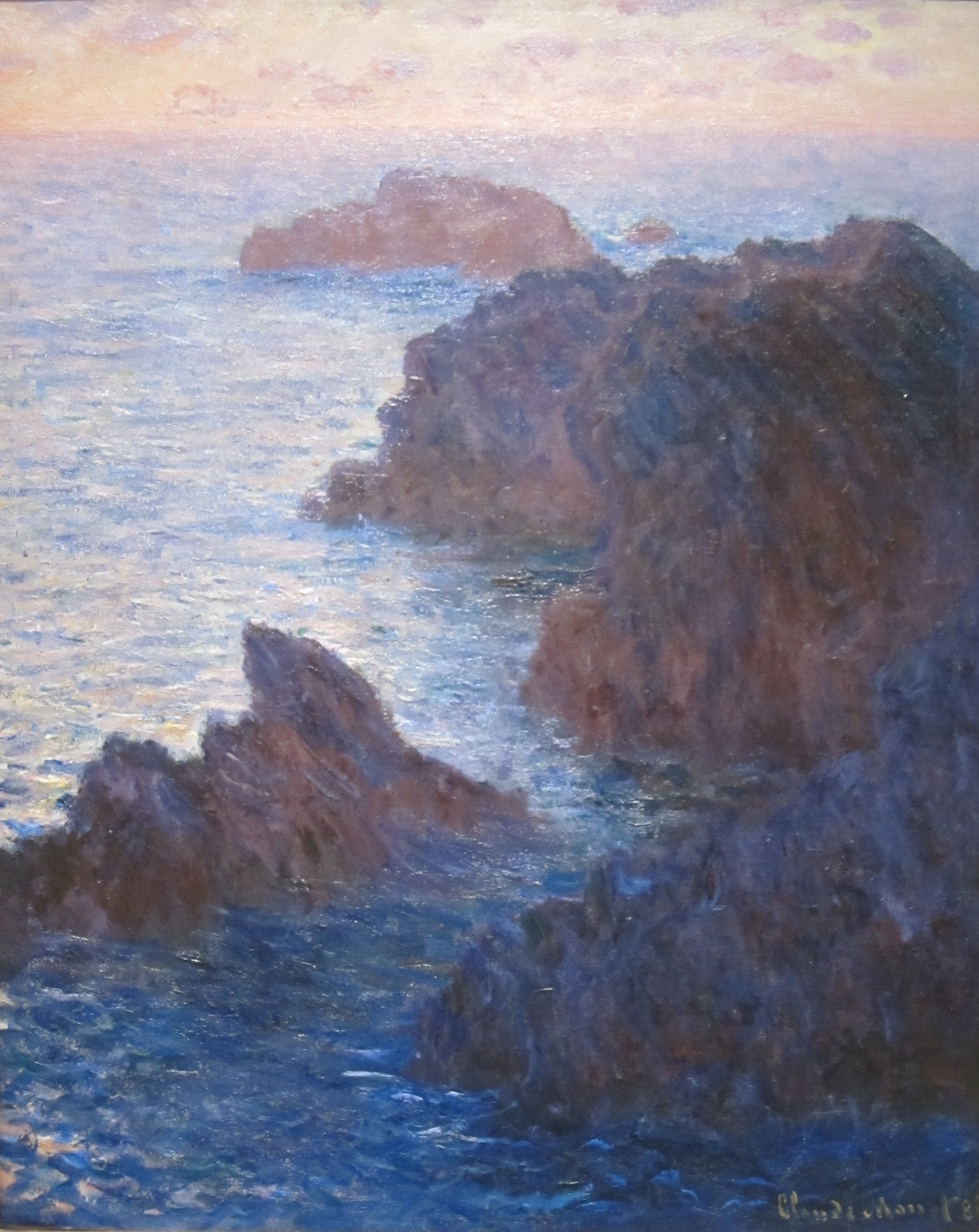 Reproduction du tableau « Roches à Belle-Île, Port-Domois - Claude Monet » par Alpha Reproduction en peinture à l’huile