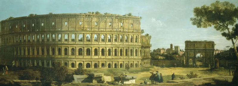 Rome : vue du Colisée et de l'Arc de Constantin - Canaletto