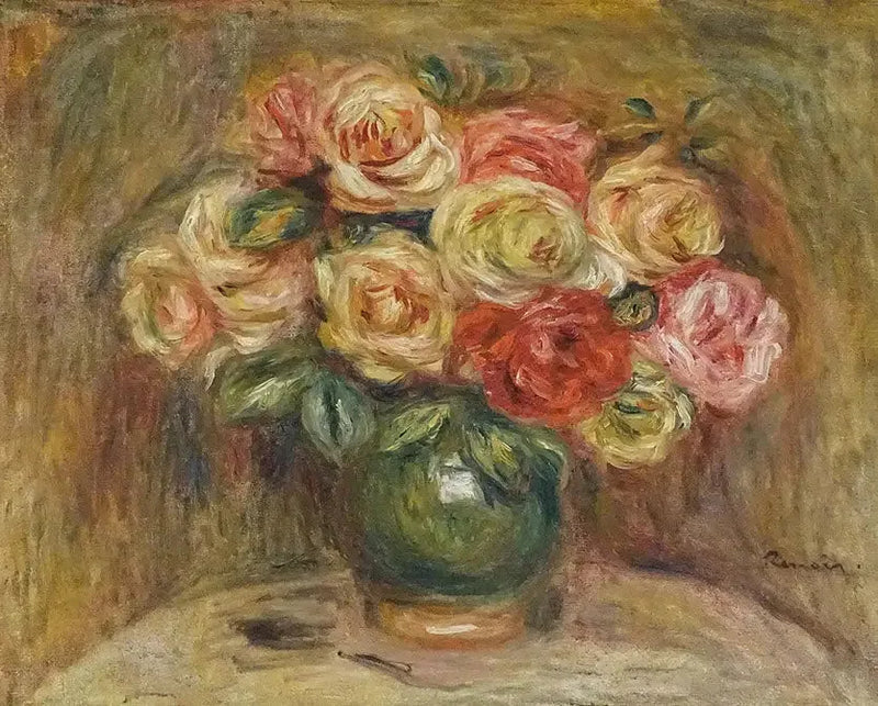 Roses dans un vase - Pierre-Auguste Renoir