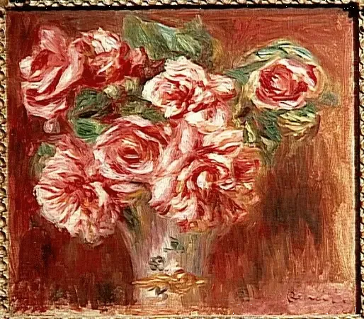 Roses dans un vase - Pierre-Auguste Renoir