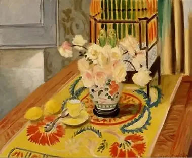 Roses jaunes avec cage de perruches - Henri Matisse