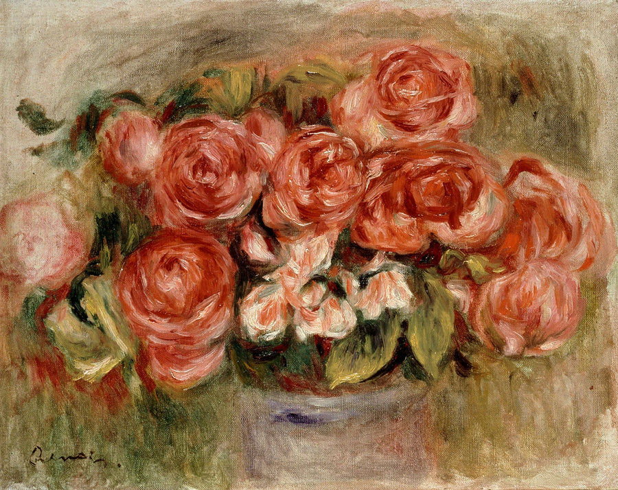 Nature morte de roses dans un vase – Pierre-Auguste Renoir