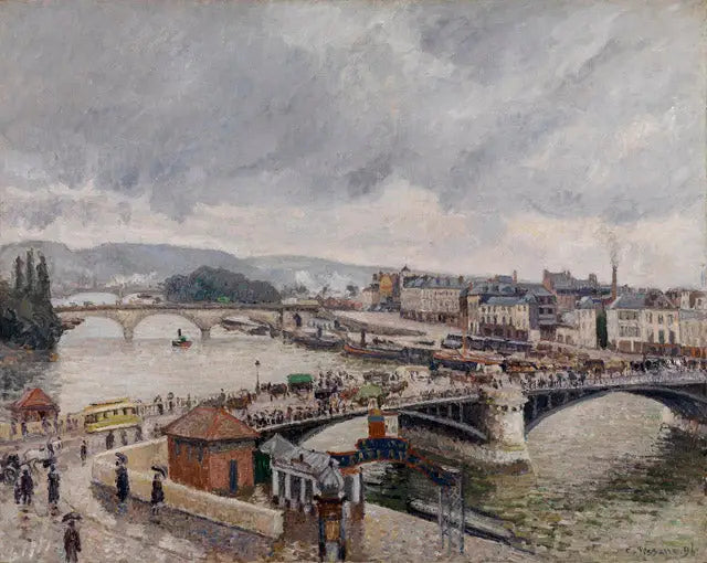 Rouen. Les ponts Boieldieu et Corneille, effet de pluie - Camille Pissarro