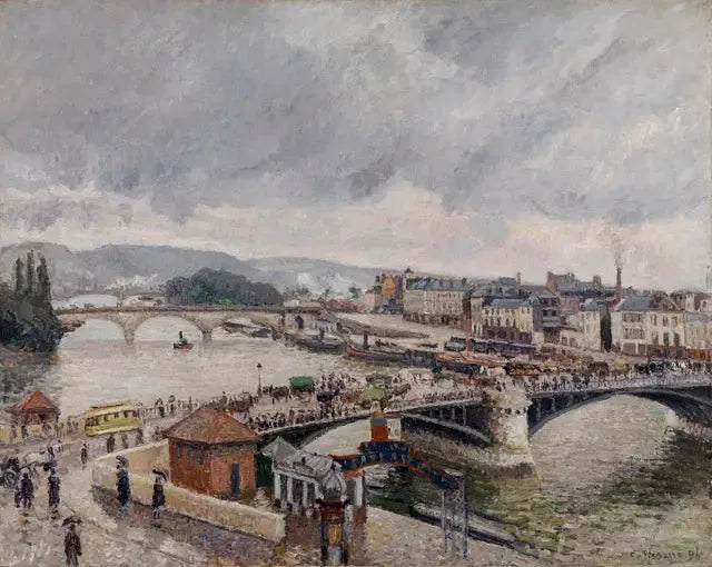 Rouen. Les ponts Boieldieu et Corneille, effet de pluie - Camille Pissarro