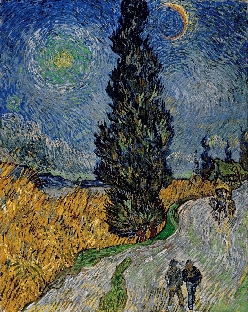 Route avec un cyprès et une étoile – Vincent van Gogh