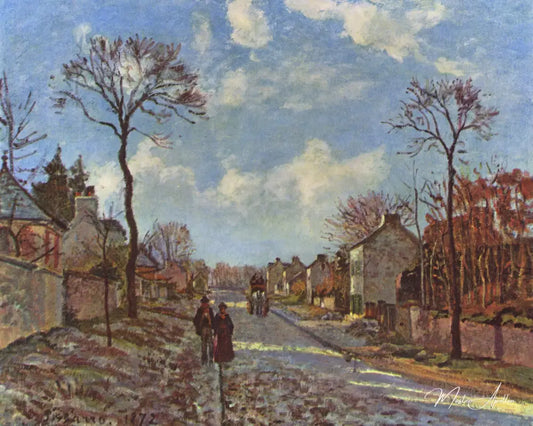 Route d'hiver à Louveciennes - Camille Pissarro - Reproductions de tableaux et peintures haut de gamme