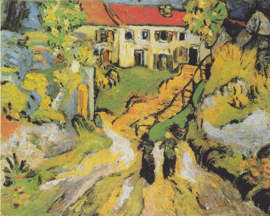 Rue du village et escalier à Auvers avec deux personnages – Vincent van Gogh