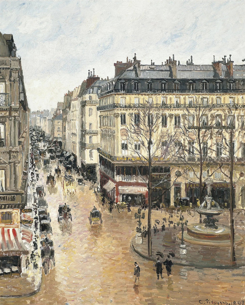 Rue Saint-Honoré, Après-midi, Effet de Pluie - Camille Pissarro