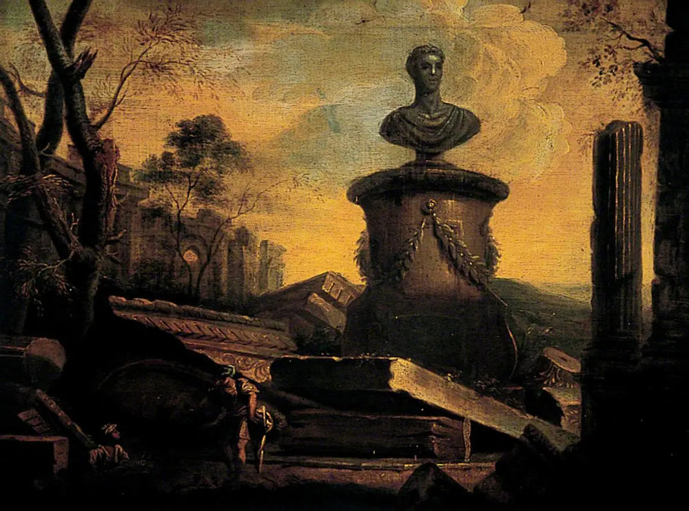 Ruines avec un buste - Giovanni Paolo Panini image 1 copie de tableau peinte à la main