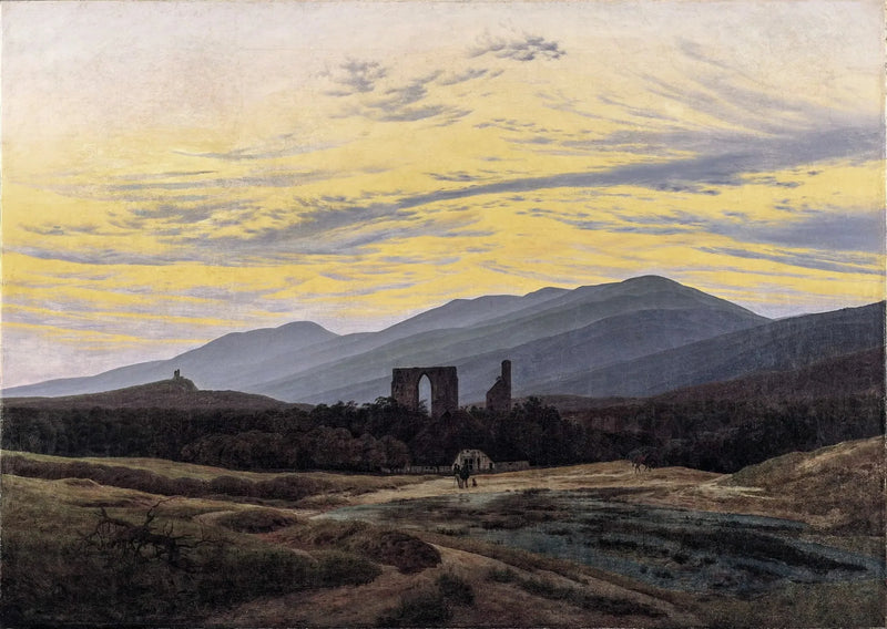 ruines du monastère d'Eldena dans le massif des Géants - Caspar David Friedrich