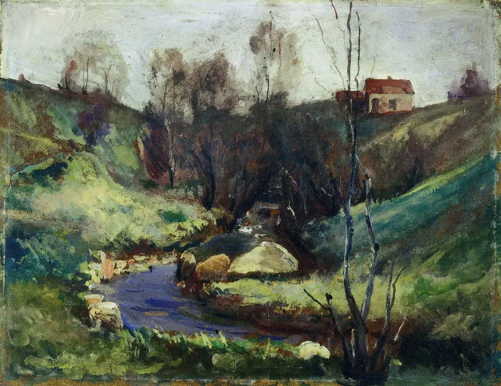 Reproduction du tableau « Ruisseau au printemps - Edvard Munch » par Alpha Reproduction en peinture à l’huile