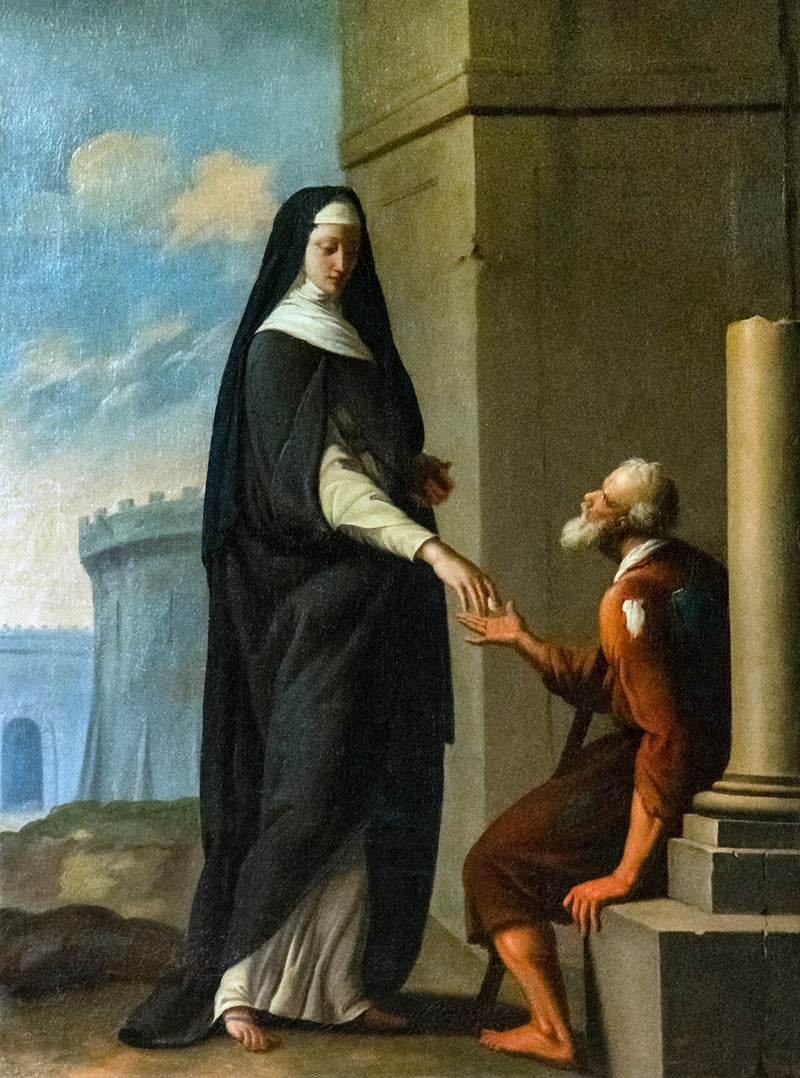 Sœur carmélite donnant l'aumône - Eustache Le Sueur
