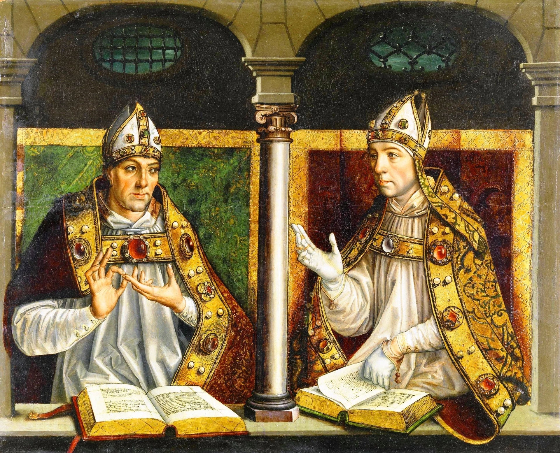 Saint Ambroise et Saint Augustin - Pedro Berruguete image 1 reproduction d’œuvre d’art à l’huile