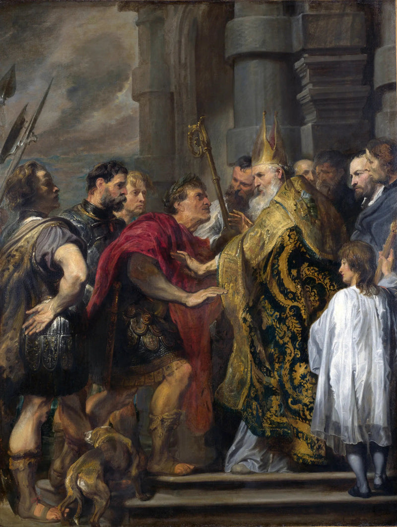 saint Ambroise refusant à Théodose l'entrée de son église - Antoine van Dyck