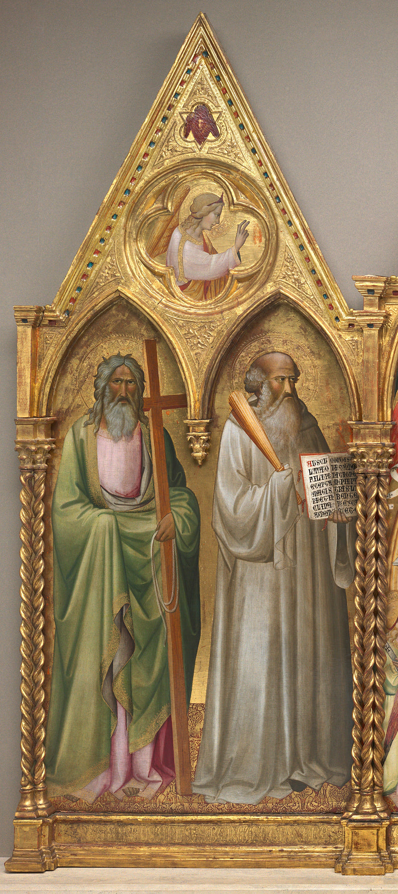 Saint André et Saint Benoît avec l'archange Gabriel [panneau de gauche] - Agnolo Gaddi