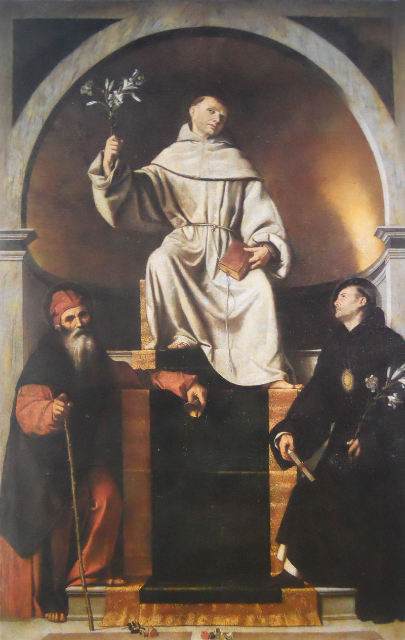 Saint Antoine de Padoue avec les saints Antoine l'Abbé et Nicolas de Tolentino - Alessandro Bonvicino
