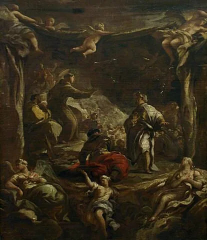 Saint Antoine de Padoue réprimandant le tyran Ezzelino - Luca Giordano