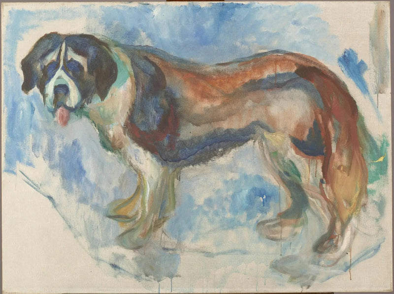 Saint-Bernard dans la neige - Edvard Munch