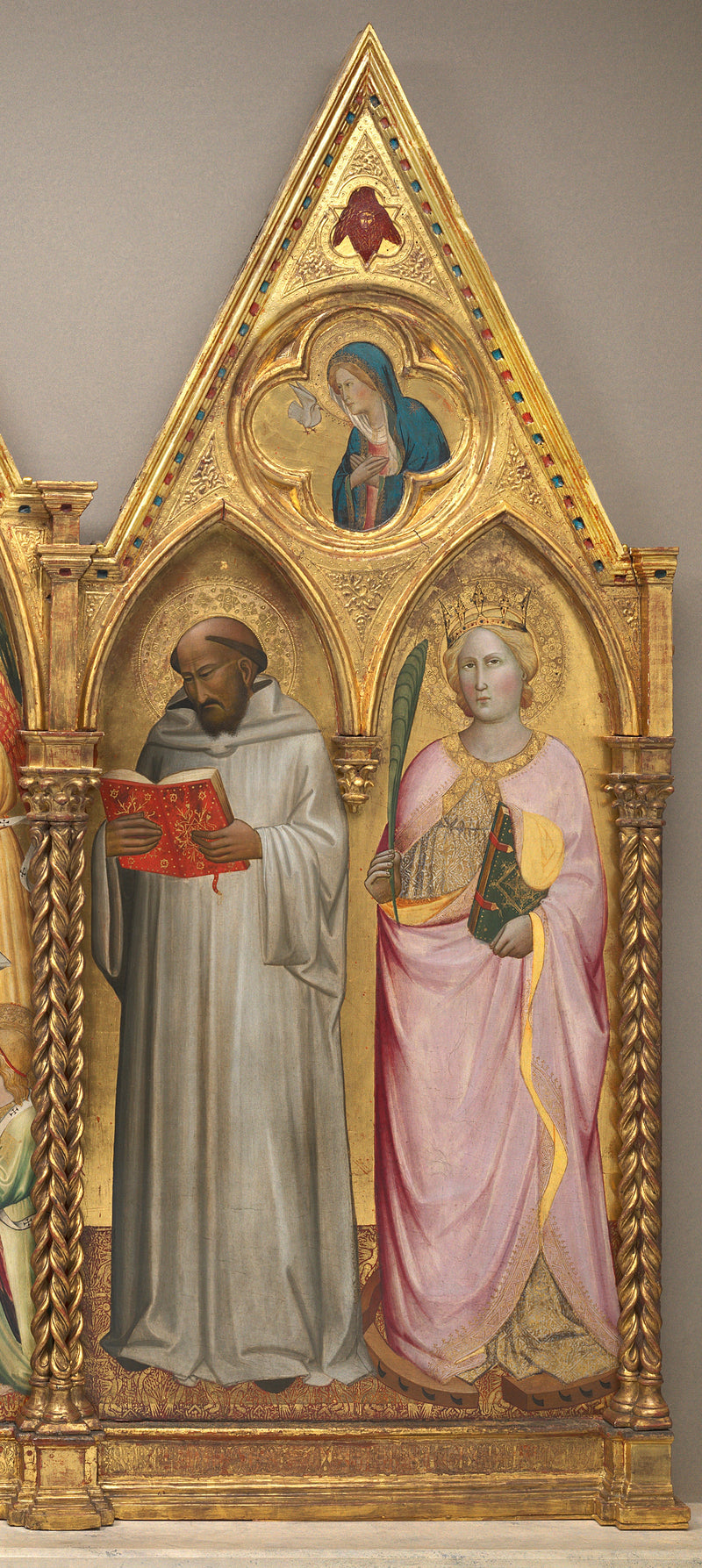 Saint Bernard et sainte Catherine d'Alexandrie avec la Vierge de l'Annonciation [panneau de droite] - Agnolo Gaddi