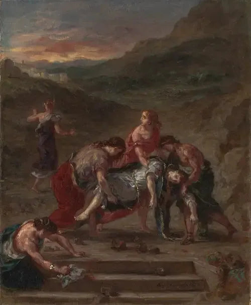 Saint Etienne emporté par ses disciples - Eugène Delacroix