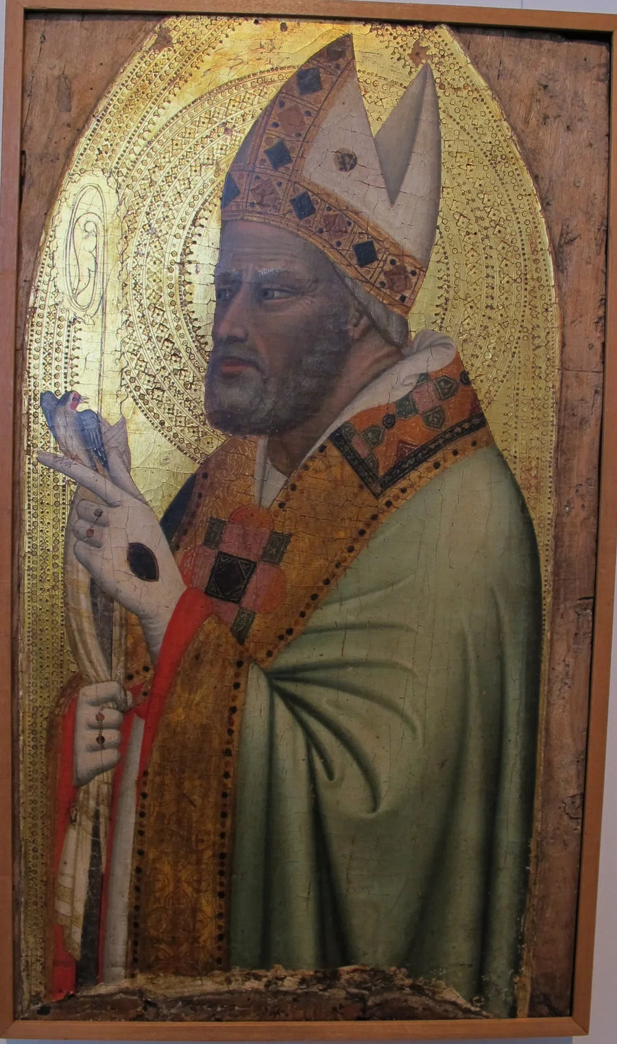 Saint évêque avec un chardonneret - Bernardo Daddi