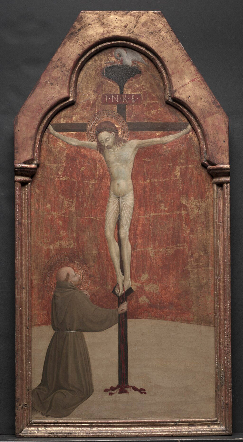 Saint François agenouillé devant le Christ en croix - Stefano di Giovanni (Sassetta)