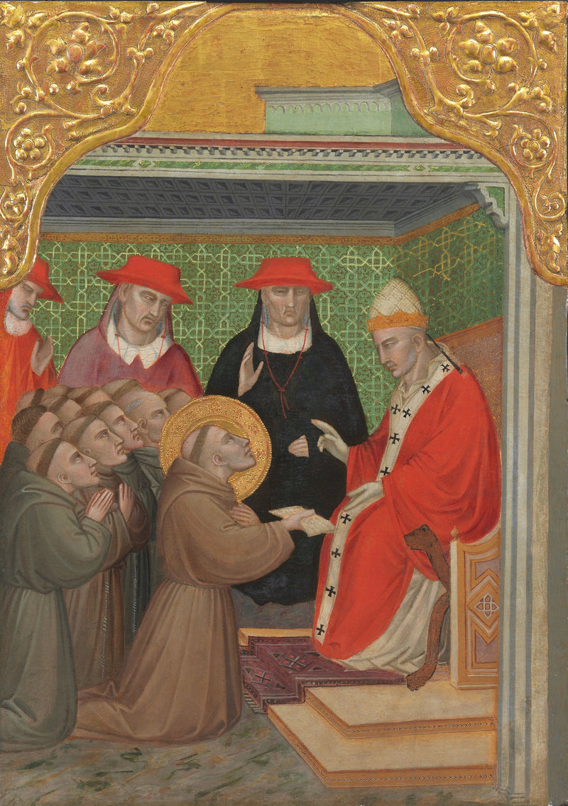Saint François devant le Pape (Confirmation de la Règle franciscaine) - Spinello Aretino