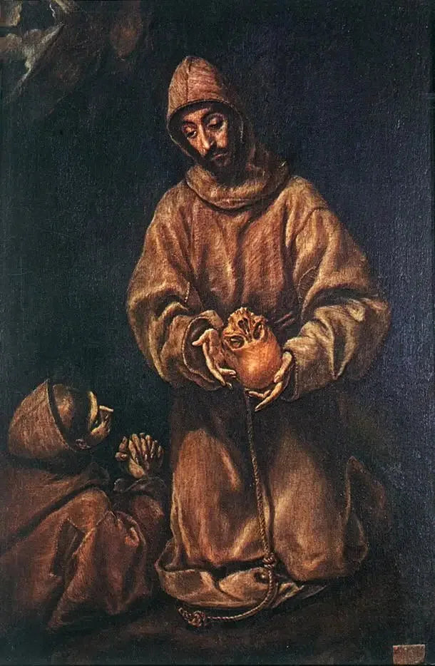 Saint François et frère Léon méditant sur la mort - El Greco