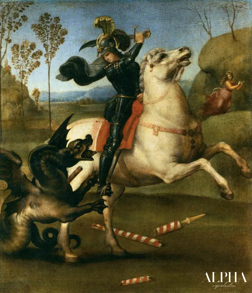 Saint Georges aux prises avec le dragon - Raphaël (peintre) - Reproductions de tableaux et peintures haut de gamme