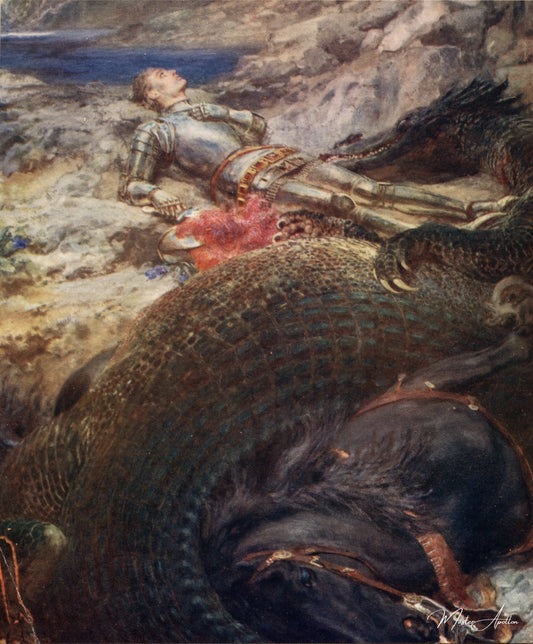 Saint Georges et le Dragon - Briton Rivière - Reproductions de tableaux et peintures haut de gamme