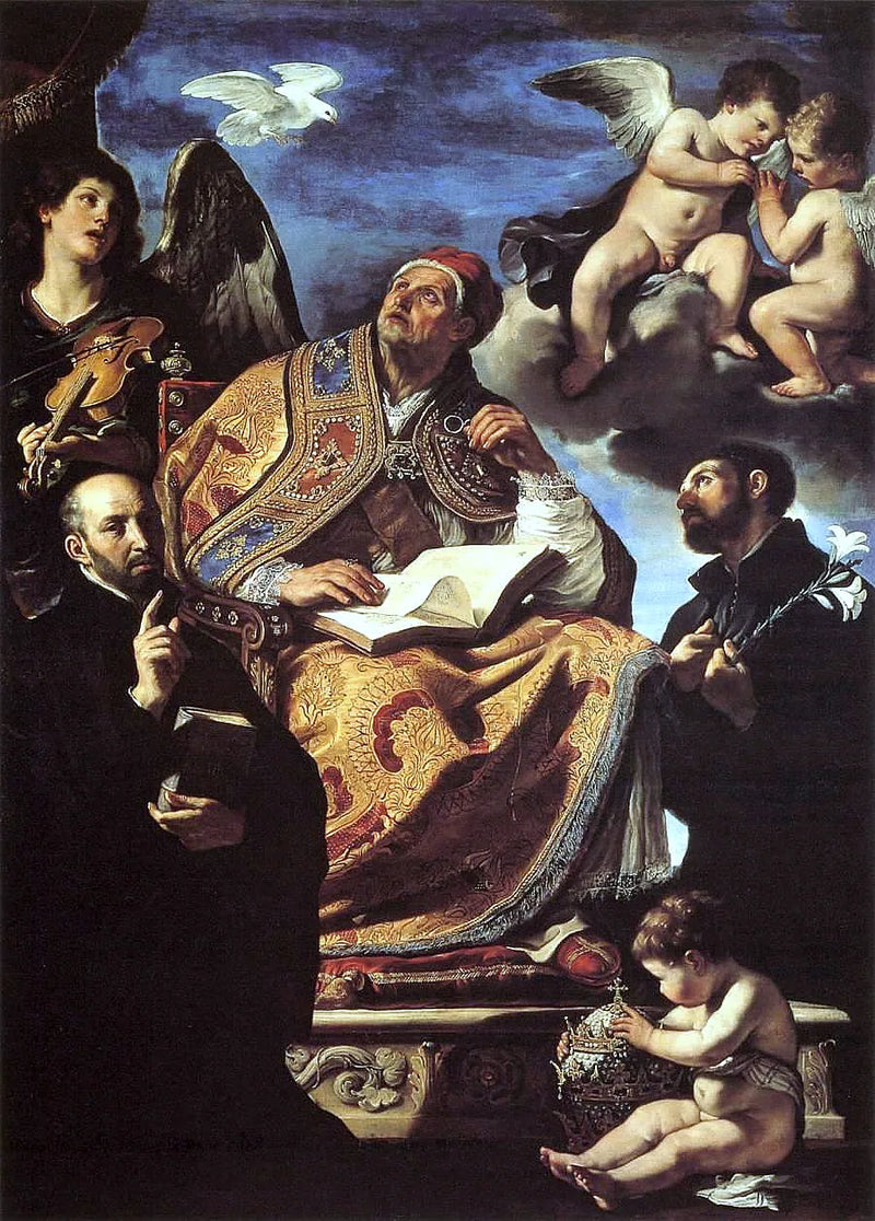 Saint Grégoire le Grand avec les saints jésuites - Guercino