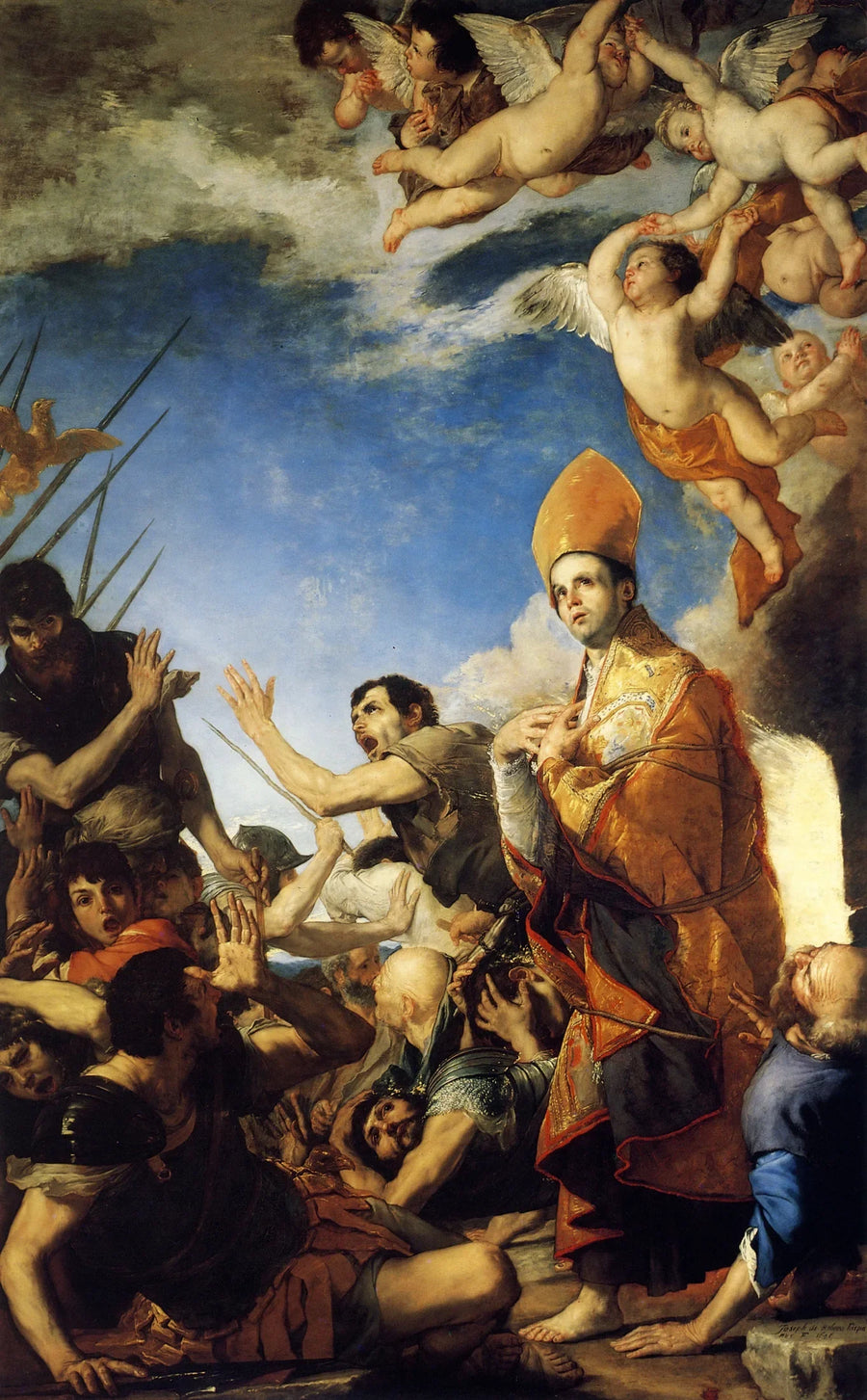 Saint Janvier sortant de l'indemnité de la fournaise - Jusepe de Ribera