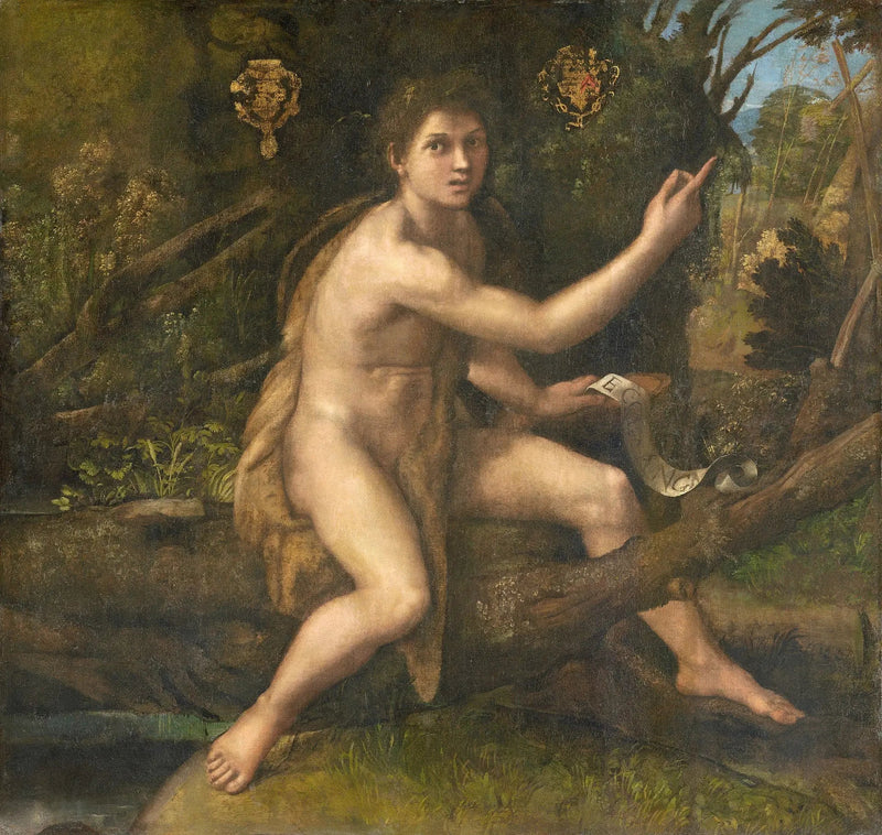 Saint Jean-Baptiste dans le désert désignant la croix de la Passion - Raphaël Sanzio
