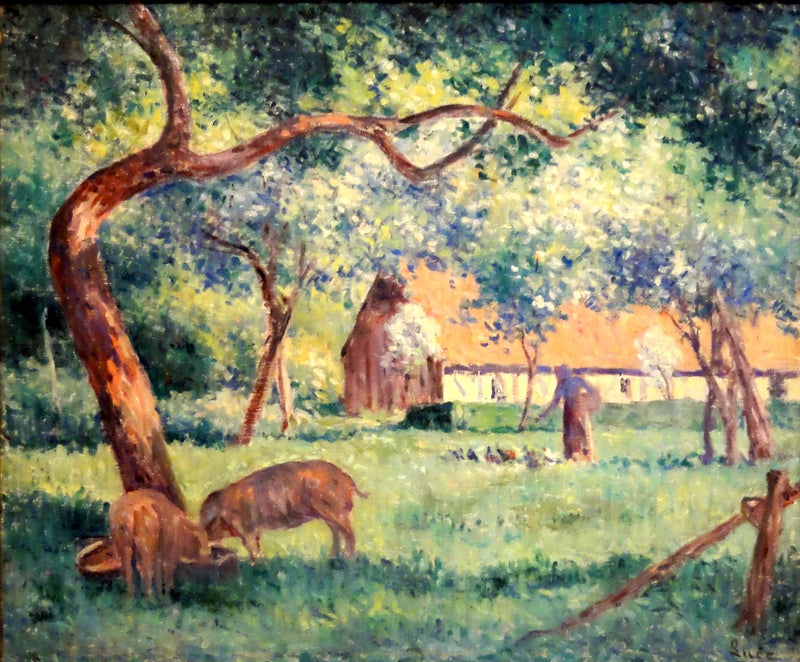 Saint-Laurent-en-Caux, cour normande - Maximilien Luce