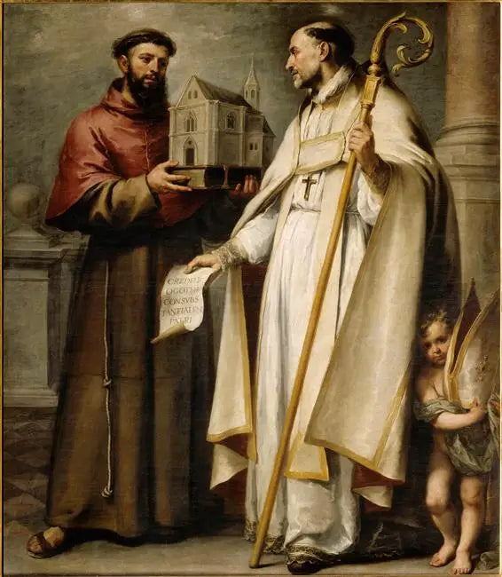 Saint Léandre et saint Bonaventure - Bartolomé Esteban Murillo image 1 tableau peint à l’huile sur toile