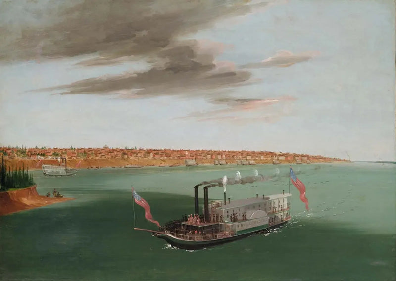 Saint-Louis vu de la rivière en contrebas - George Catlin