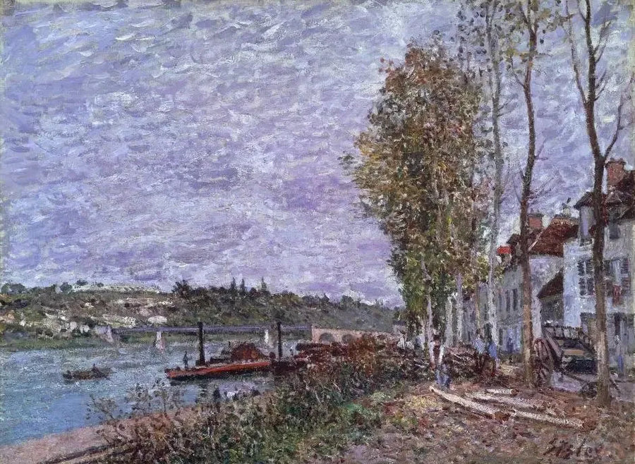 Saint-Mammès, temps gris - Alfred Sisley
