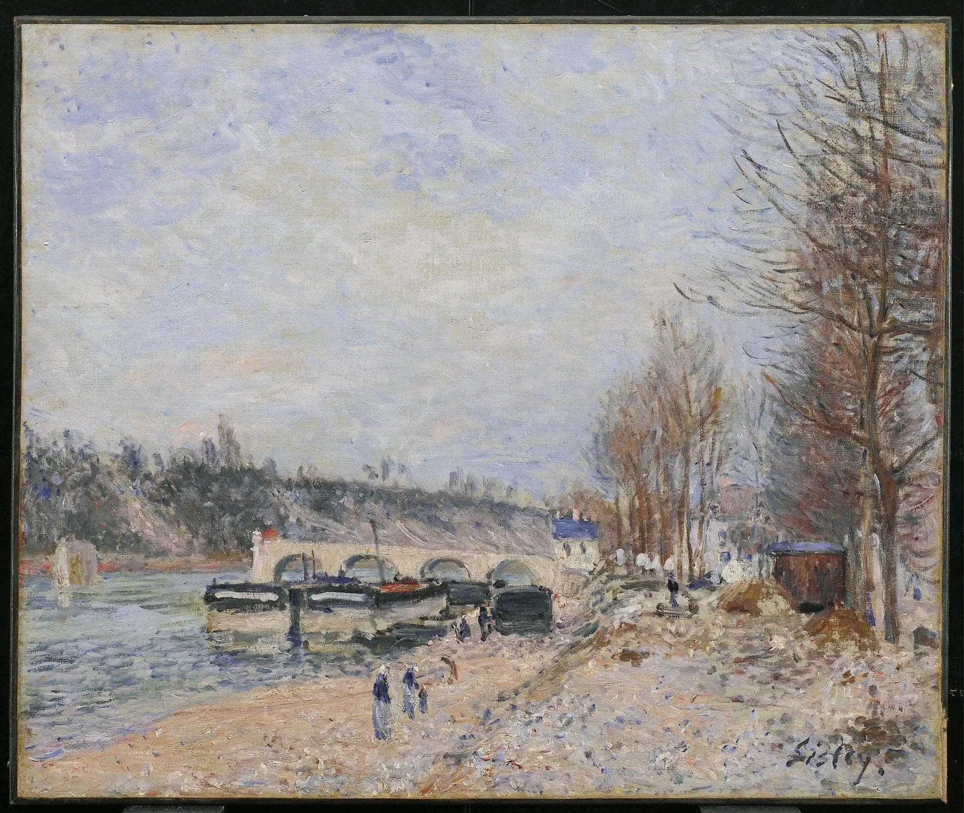 Saint-Mammès, temps gris - Alfred Sisley image 1 reproduction artisanale de tableau