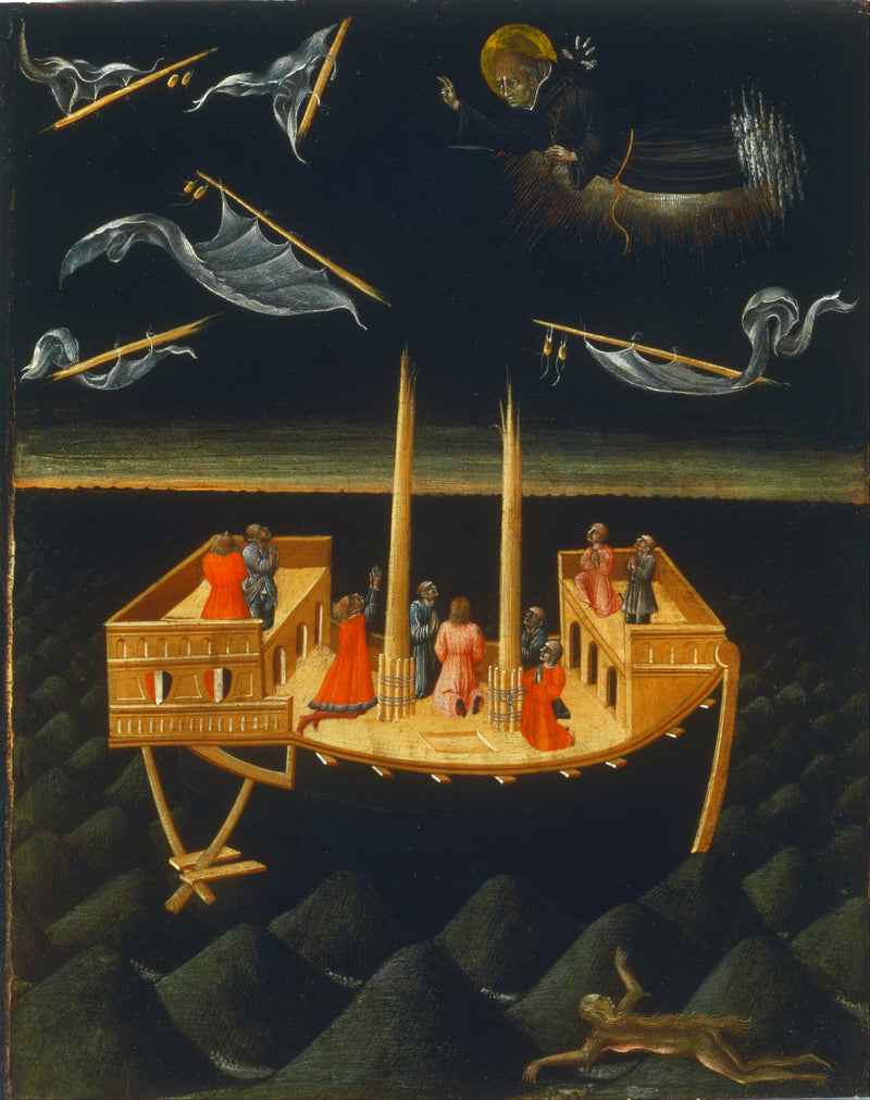 Saint Nicolas de Tolentino sauvant un naufragé - Giovanni di Paolo