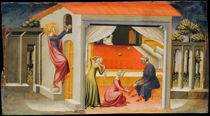 Saint Nicolas offrant des dots - Bicci di Lorenzo
