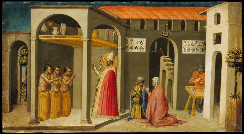 Saint Nicolas ressuscite trois jeunes - Bicci di Lorenzo