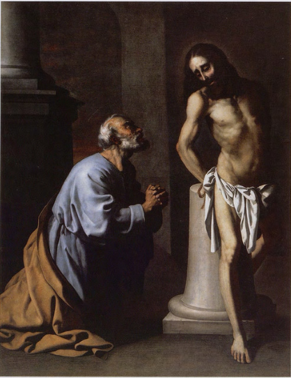 Saint Pierre pénitent devant le Christ à la colonne - Francisco de Zurbarán