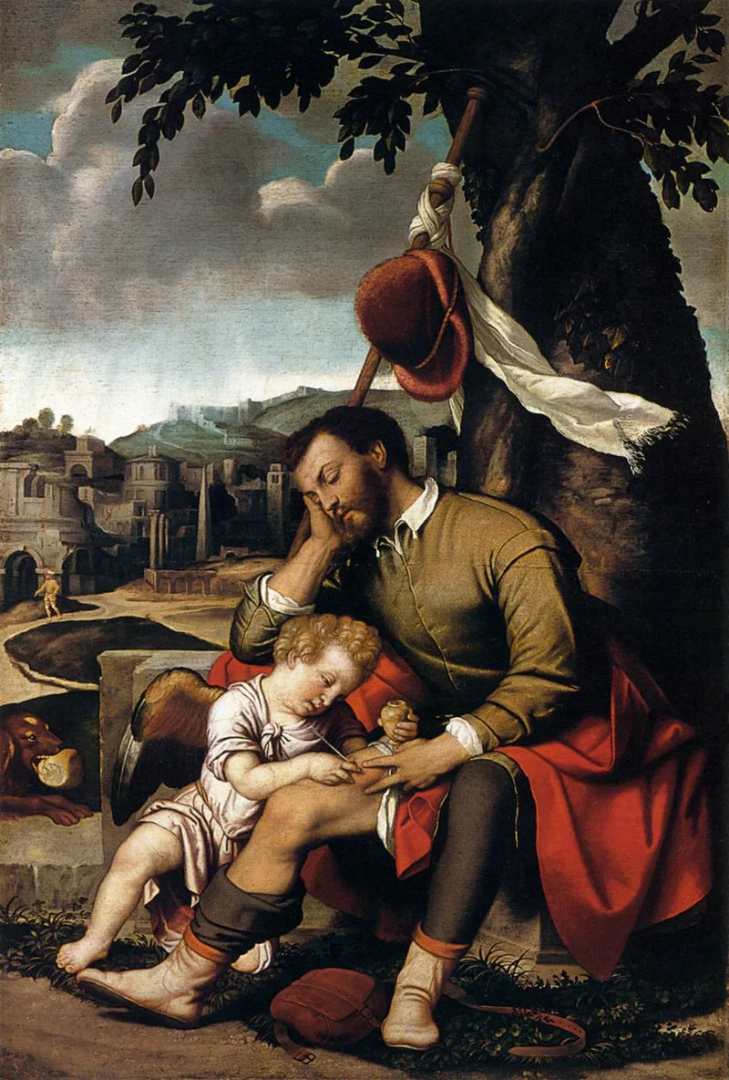 Saint Roch guéri par l'ange - Alessandro Bonvicino
