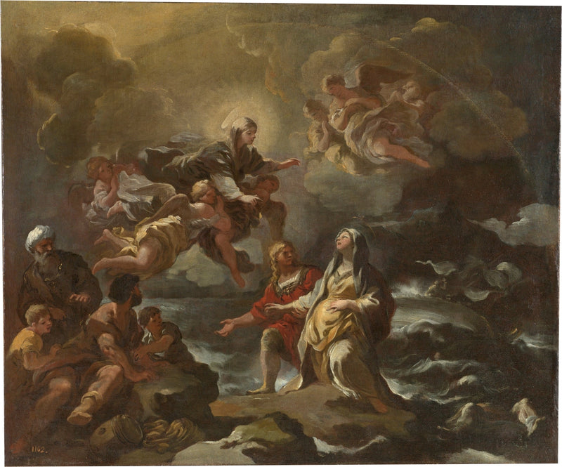 Sainte Brigitte sauvée d'un naufrage par la Vierge Marie - Luca Giordano